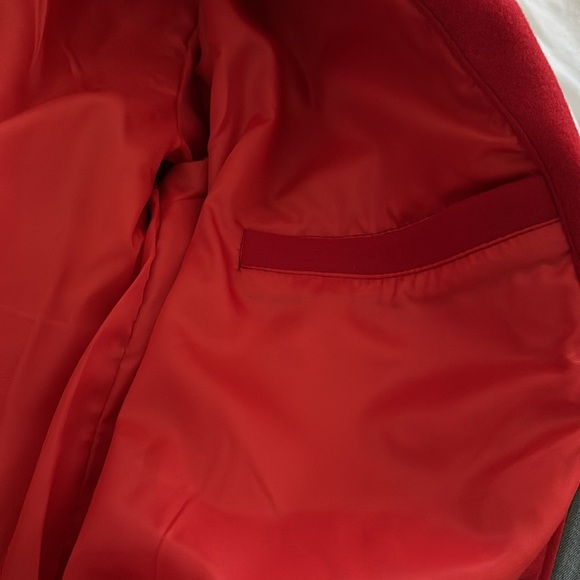 Red and Yellow Wool & P/U Leather Jacket - Picture 3 of 5